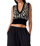 Steve Madden Mila Sweater Vest Leopard