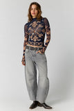 Free People Jessa Long Sleeve Navy Combo