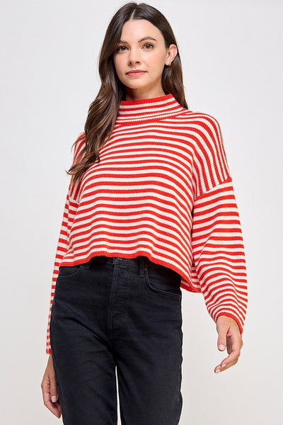 Red Stripe Knit Sweater