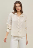 Cream Textured Button Down Shirt