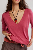 Free People High Line Tee Deep Claret