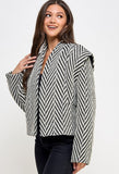 Black/White Herringbone Blazer