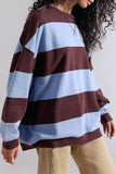 Free People Classic Stripe Crew Wide Periwinkle Combo