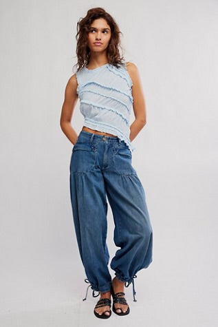 Free People Pink Sands Smocked Top Dew Shine