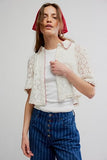 Free People Mannie Lace Button Down Whisper White