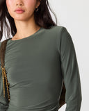 Steve Madden Seline Knit Top Dark Olive