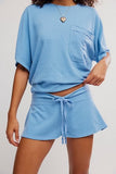 Free People Staycation Sleep Shorts Blissful Blue