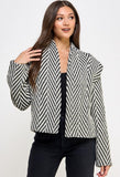 Black/White Herringbone Blazer