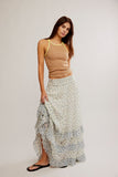 Free People Brynn Printed Maxi Skirt Ivory Combo Ditsy