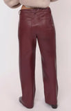 Burgundy Faux Leather Pants