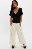 Free People Waterfall Cowl Top Black