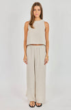 Taupe Button Tank