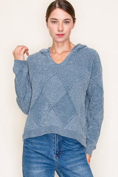 Slate Chenille Hoodie Sweater