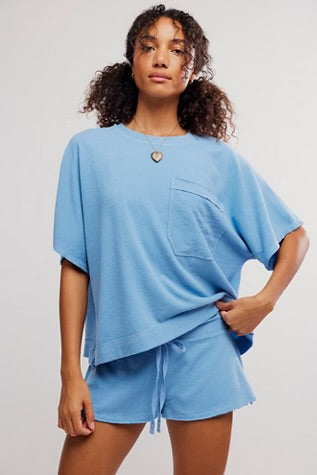 Free People Staycation Sleep Tee Blissful Blue