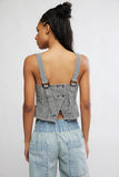Free People Sunfaded Top Black and White Comb