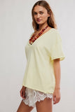 Free People Nina Tee V-Neck Tee Lemon Water