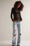 Free People Minding My Business Top Black
