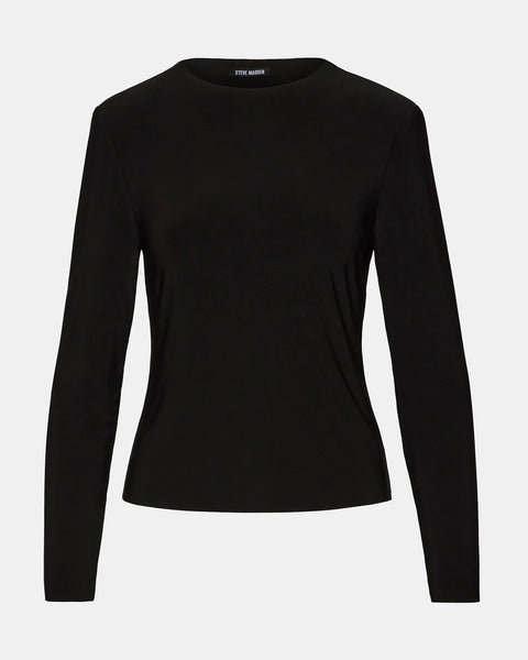 Steve Madden Seline Knit Top Black