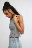 Free People Sunfaded Top Black and White Comb