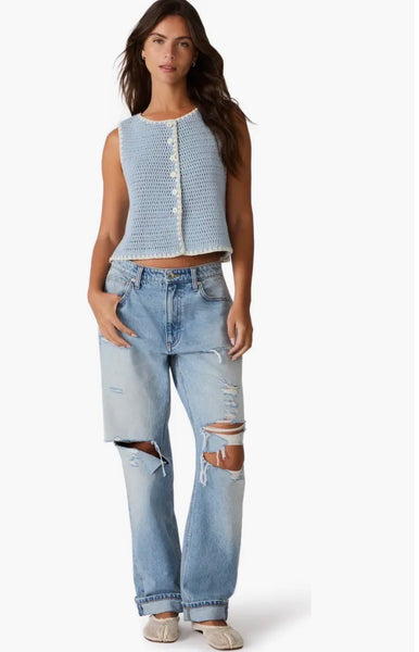Steve Madden Annya Sweater Vest Blue Ice