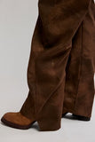 Free People Spotlight Vegan Trouser Chocolate Brown