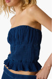 Steve Madden Harbor Strapless Top Soft Indigo
