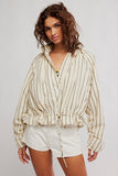 Free People Devon Balloon Stripped Ivory Combo