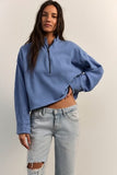 Free People Celeste Quarter Zip Bluebell