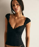 Free People Blush Hour Tee Black