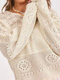 Sunny Open Crochet Pullover Ivory
