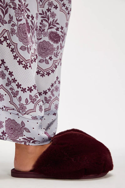 Free People Snowball Slipper Cabernet Faux Fur