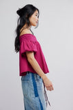 Free People Mabel Knit Top Solid Sangria