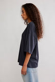 Free People WTF Perfect Oversized Tee Black