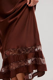 Free People Long Lost Lover 1/2 Slip Spiced Chocolate