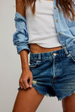 Free People Now or Never Denim Short Sunsational
