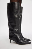 Free People Kiki Kitten Heel Boot Black Leather