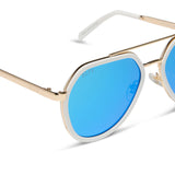 DIFF Joey Snowbound Gold Metal Blue Mirror