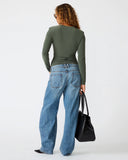Steve Madden Seline Knit Top Dark Olive