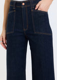DAZE Valley Girl High Rise Patch Pocket Wide Ankle Rinse