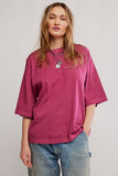 Free People Perfect Oversized Tee Glass Roses