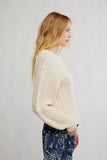 Free People Frankie Cable sweater Buttercream