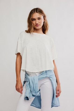 Free People Elsie Swing Tee White Whisper