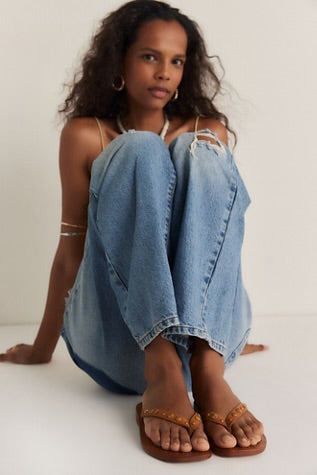 Free People Tide Flip Flop Luggage Leather