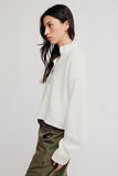 Free People Celeste Quarter Zip Clean Ivory