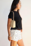 Black Lace Trim Short Sleeve Top