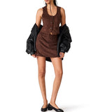 Steve Madden Cindi Skirt Dark Chocolate