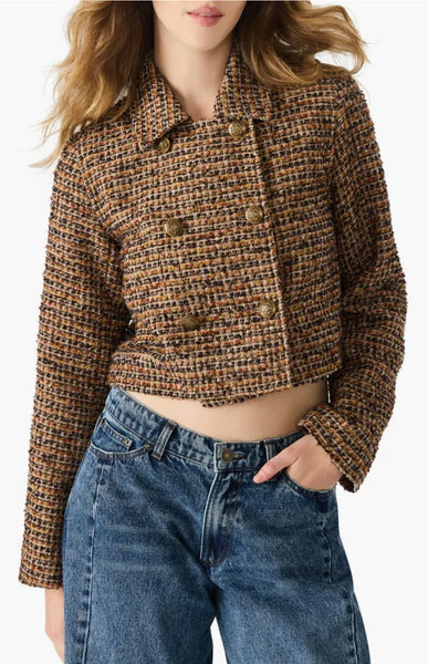 Steve Madden Avie Jacket Brown Plaid