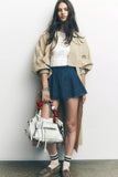 Free People Paradise Found Denim Skort Mid Indigo