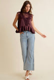 Wine/Pink Polka Dot Lace Blouse