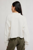 Free People Celeste Quarter Zip Clean Ivory